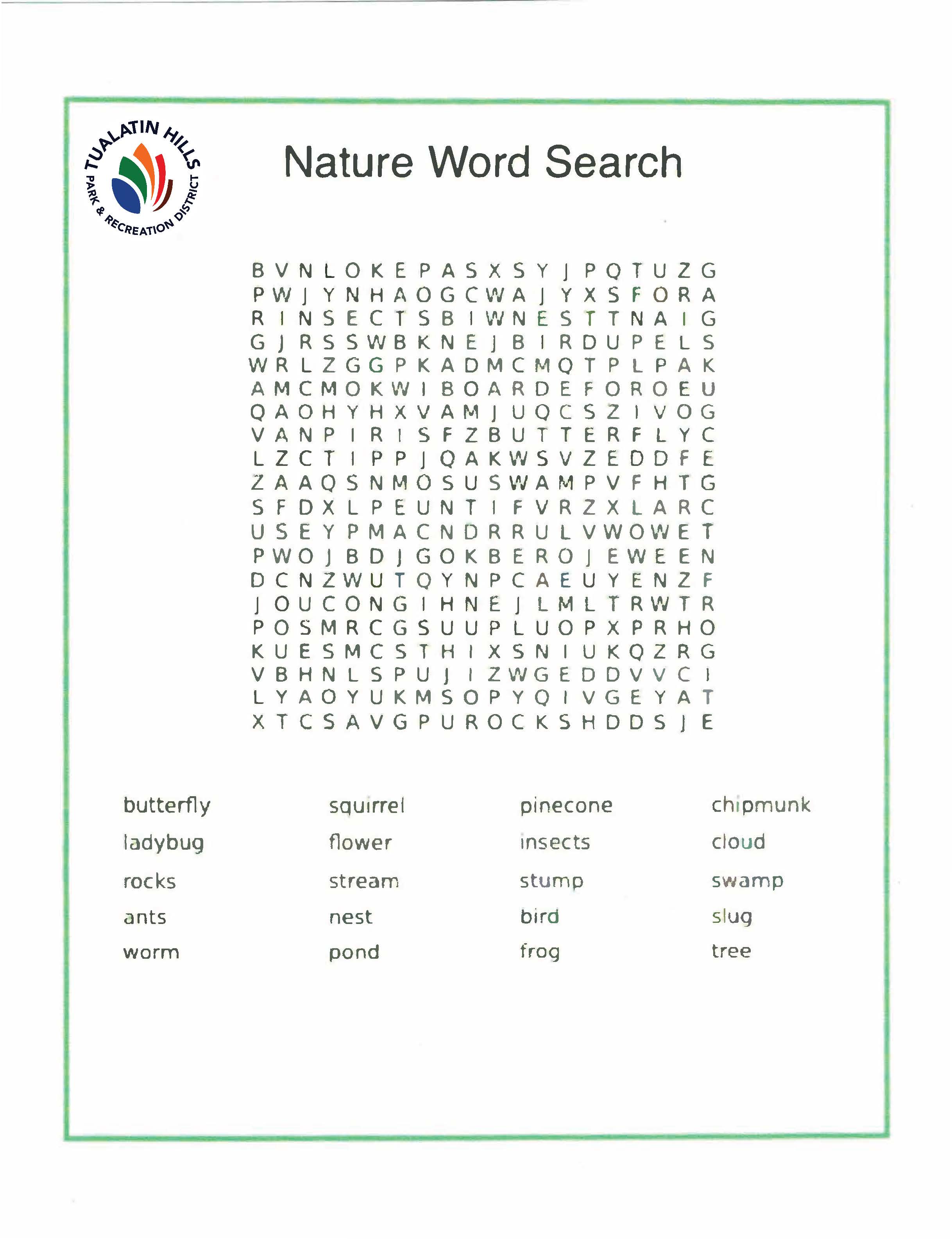 Nature Word Search